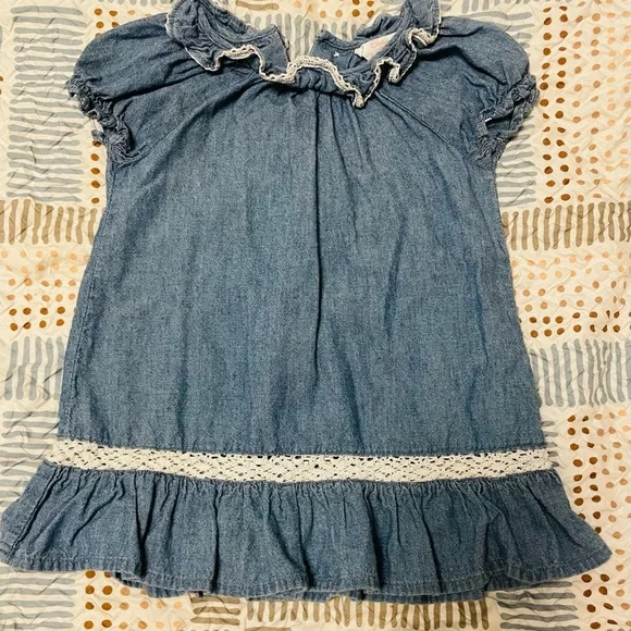 chaps denim dress Chaps Denim Shirt Dress Womens L Dark Wash Long Sleeve Western Chambray  Midi